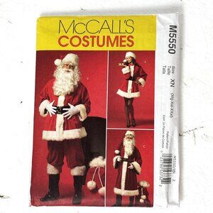 McCall’s M5550 Mr & Ms Santa Suit Dress Pattern UnCut  Sz Sml - Med - Lrg NWT